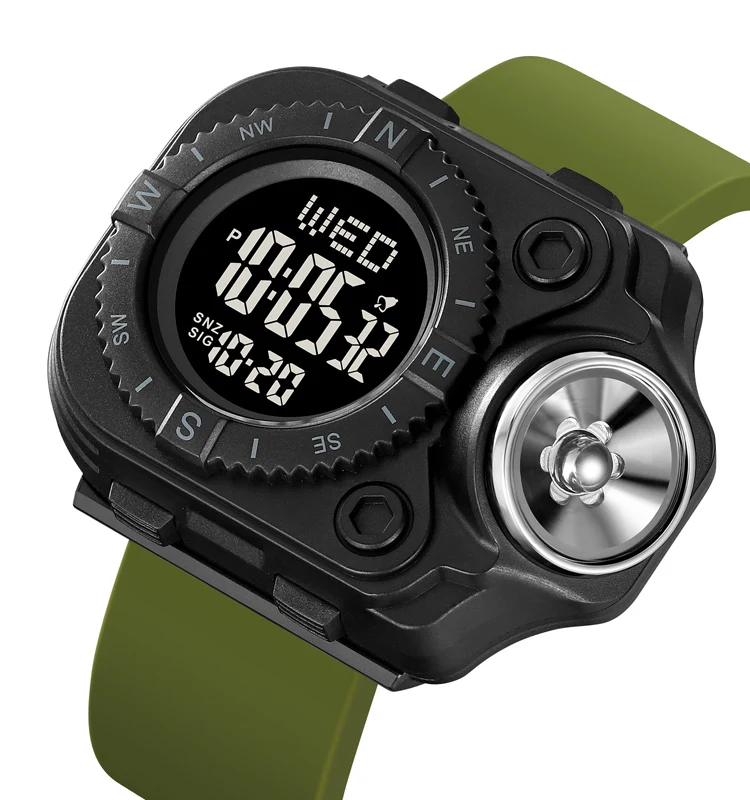 China Market New Watch Additional Function Relojes Skmei 2187 Sport Men Digital Watch with Led Flashlight Solar Flash Light