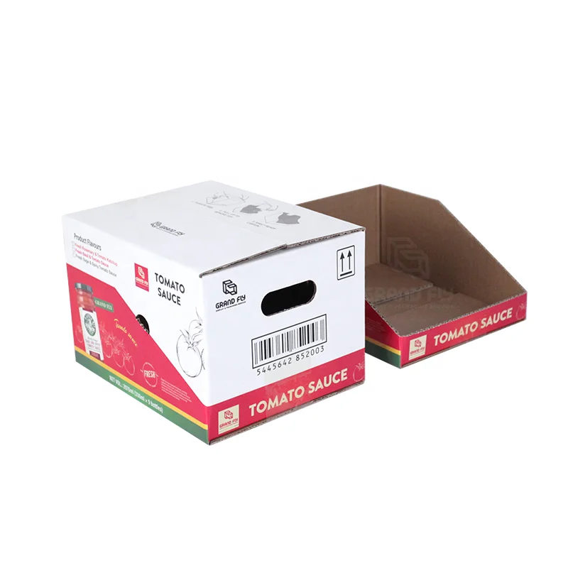 Custom Cardboard Display Box SRP Shelf Ready Packaging Folding Tear Off PDQ Storage Tray Retail Counter Top Display Unit