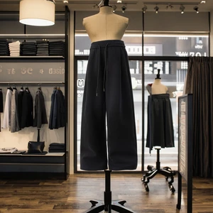 Three-dimensional Pleated Straight Sweat Pants Men's Autumn New Profile Draped Casual Elastic Waist Anti-pilling Fashionable