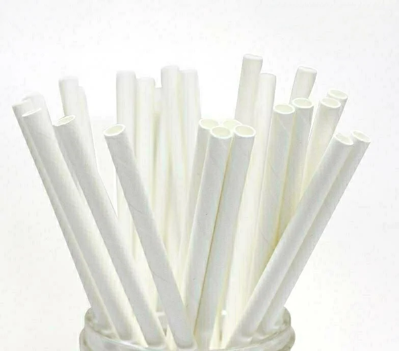 White biodegradable  paper straw