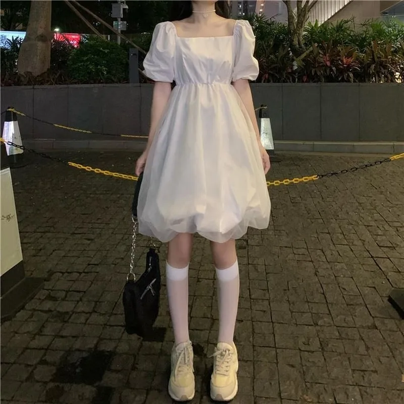 Vestido De Verano De Malla Blanca Para Mujer,Manga Abombada,Kawaii,Bonito  Vestido De Fiesta De Hadas,Moda Coreana,2022 - Buy Vestido De  Verano,Vestidos De Mujer,Vestido Damas Product on Alibaba.com