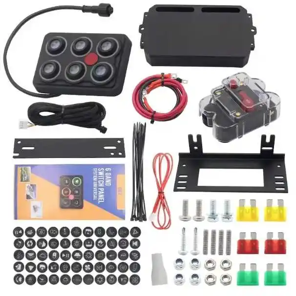 product 6 gang rgb auto dimmable switch panel memory function ip68 waterproof universal 12 24v relay system for yachts trucks-6