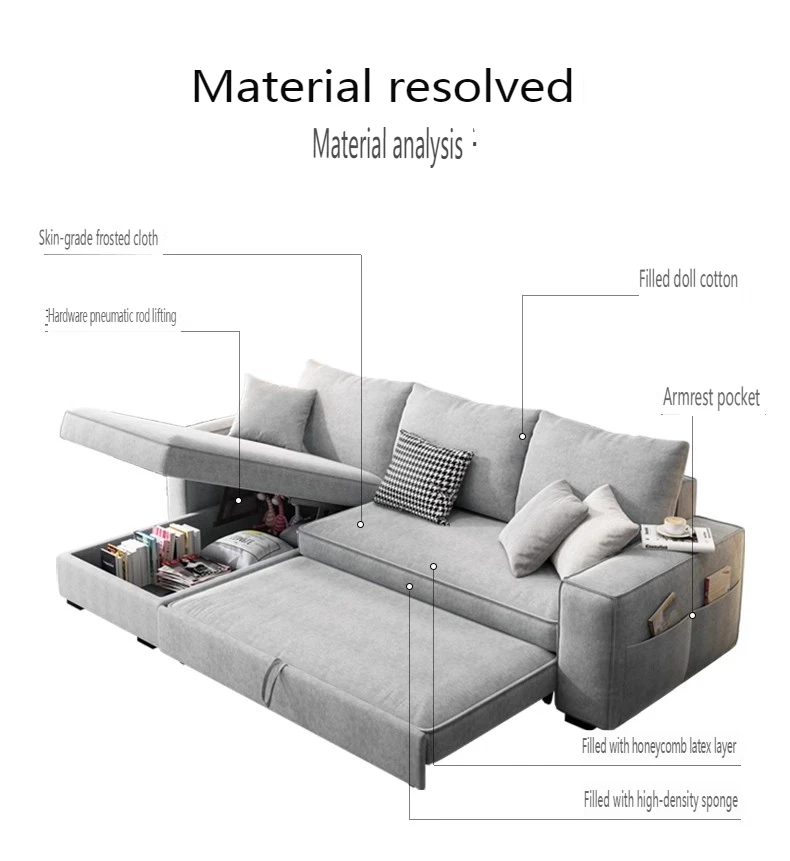 European Modern Sleeping Couch Pull Out Convertible Sofa Bed With