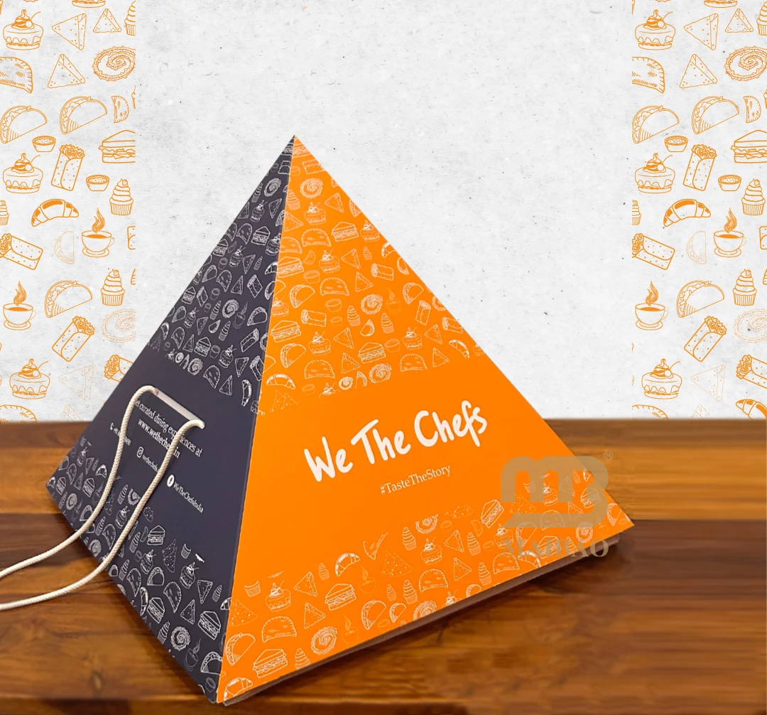 New Custom Eco Arabic Style Pyramid Shape Food Box Takeout Snack Sweet Bakery Dessert Pastry Basbousa Pyramidal Box Packaging