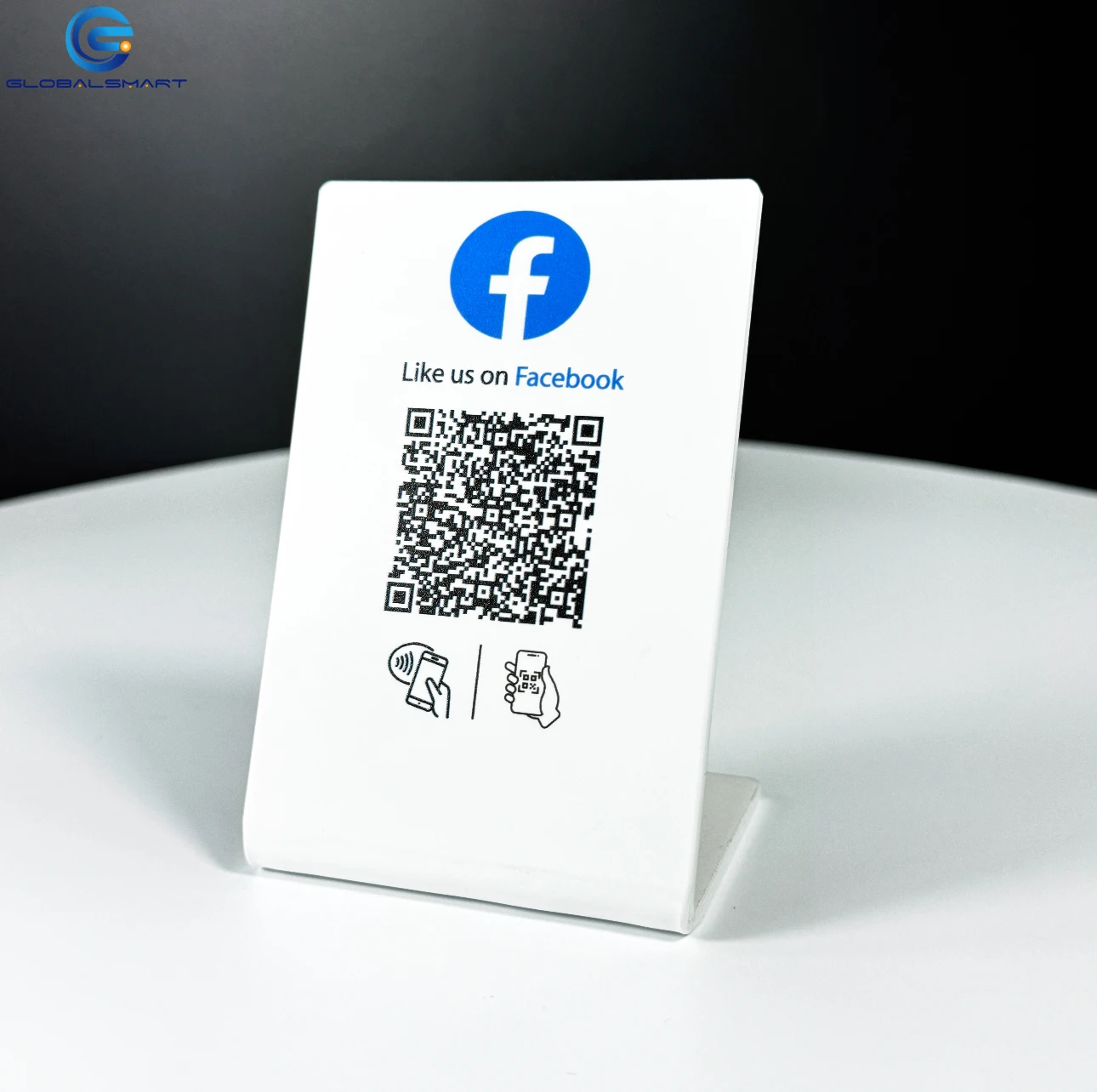 Custom Acrylic Google Review NFC Table Stand Display Qr Code for Restaurant Menu Instagram Facebook Whatsapp Linkedin
