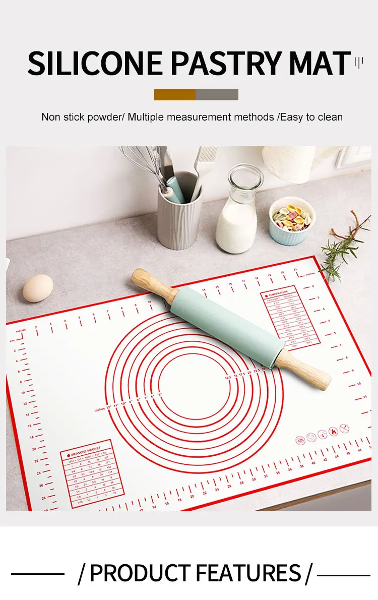 1 Pc Pink 50x40cm Non-Stick And No-Slip Silicone Baking | WhichOne