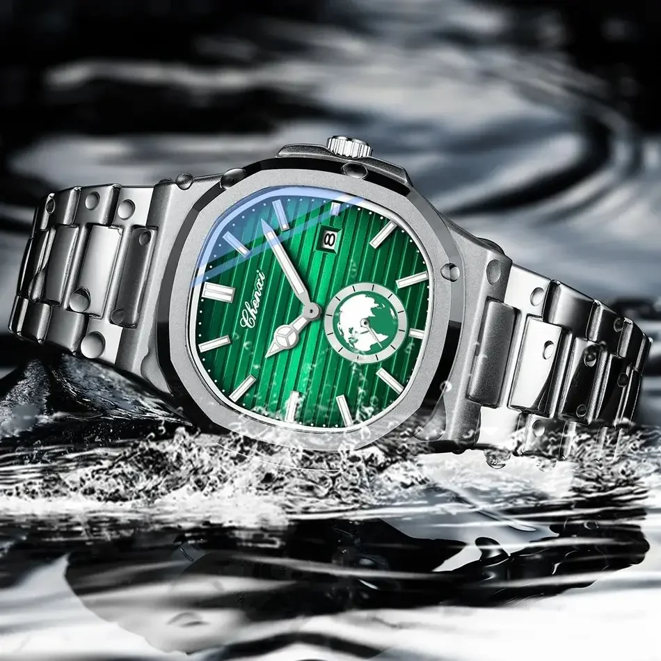 CHENXI 612 Men's Quartz Wrist Watch - Stainless Steel, Waterproof
