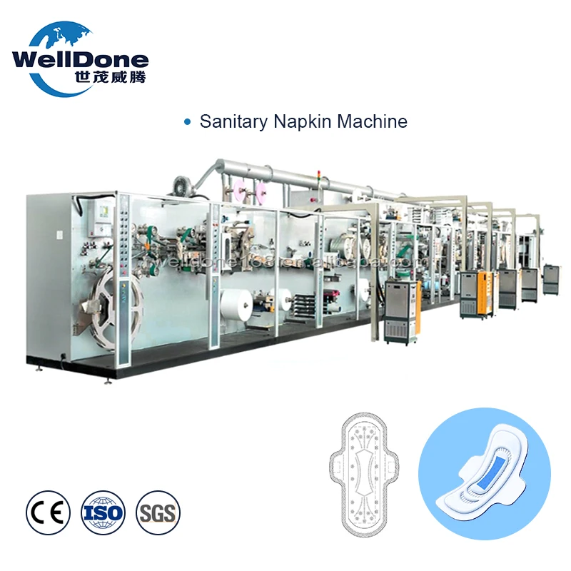 Automatic panty liner making machine with panty liner bagging machine