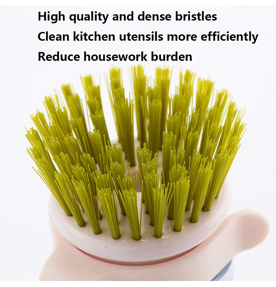 Soap Dispensing Scrub Brush with Drip Tray, Washing Brush for Dishes Pots  Pans Sink Cleaning, Kitchen Scrubber Storage 