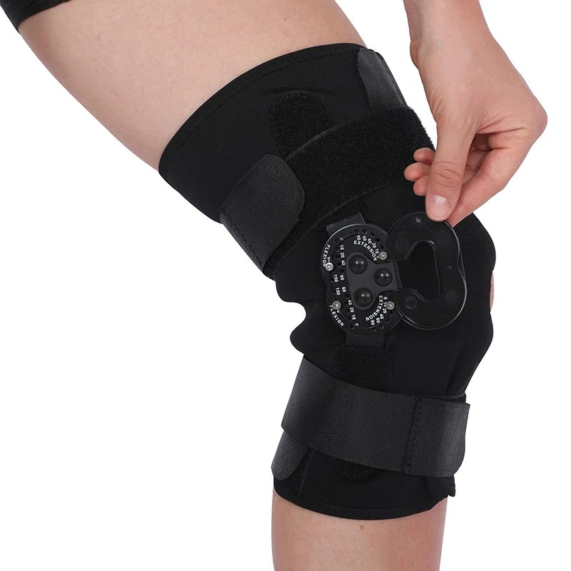 TJ-KM015 Adjustable Aluminum Alloy Anti-Slip Knee Support Brace Protection for Gym Sport and Fitness Made of Durable Nylon