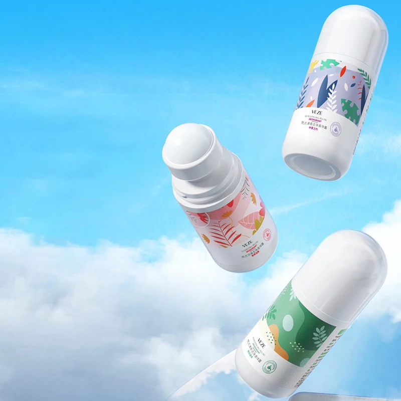 Фирменная торговая марка OEM VEZE, 50 мл, травяной натуральный аромат синего лотоса, долговечный, горячий летний уход за кожей, роликовый дезодорант