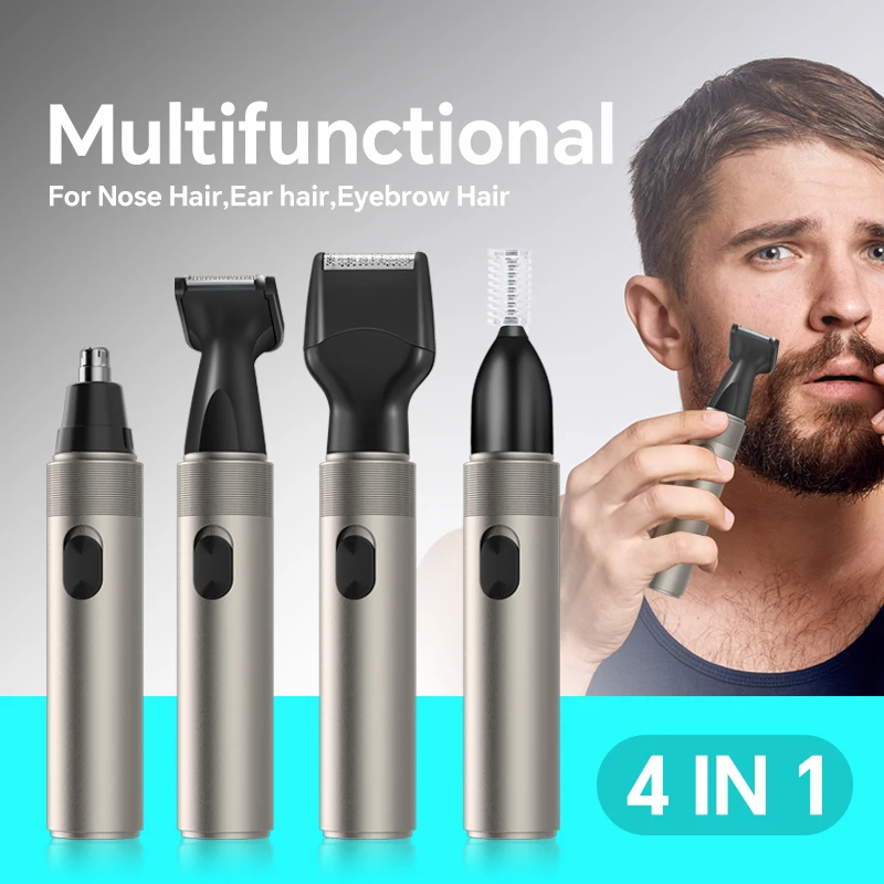Rechargeable Four-in-One Grooming Kit for Nose Sideburns Eyebrows Ear Hair Trimming for Household Car Garage Use factory