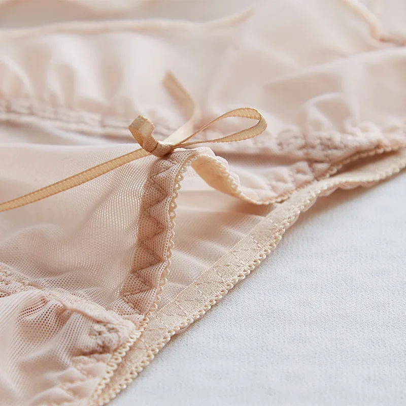 Summer Pink Sweet Girl See Through Underwear Transparent Ultra-thin ...