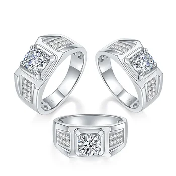 StarGems 1ct Moissanite Ring – 925 Silver Platinum Plated With Zirconia, Six-Prong Classic Design (Includes GRA Certificate)