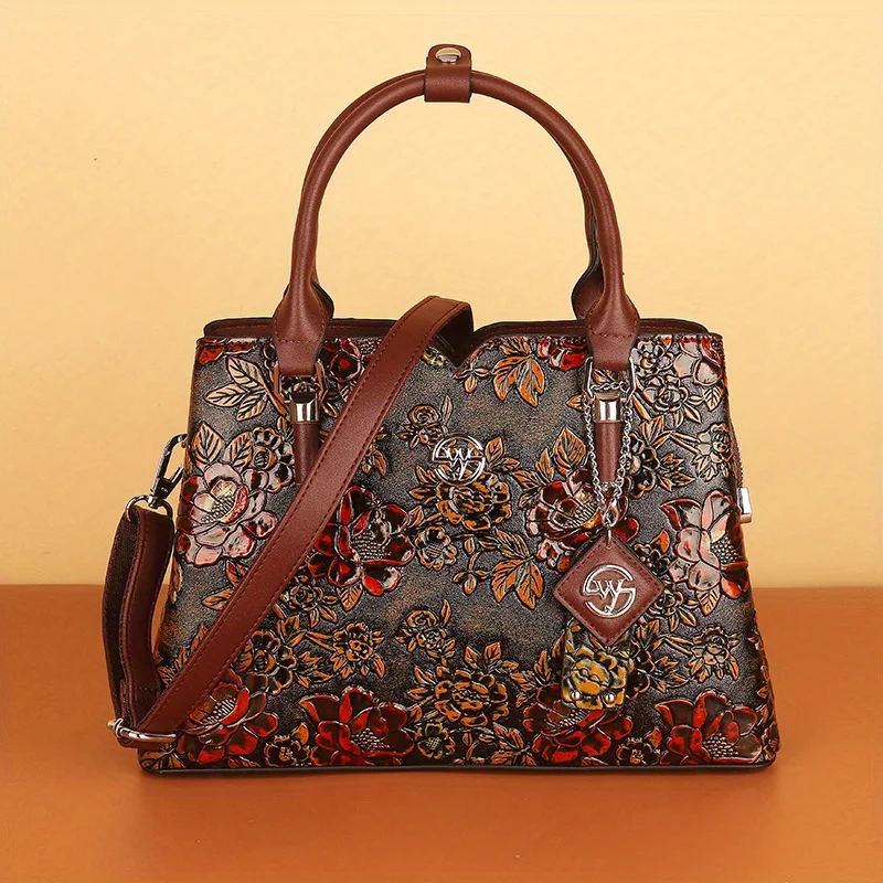 2024 Vintage Flower Tote Bag with Zipper