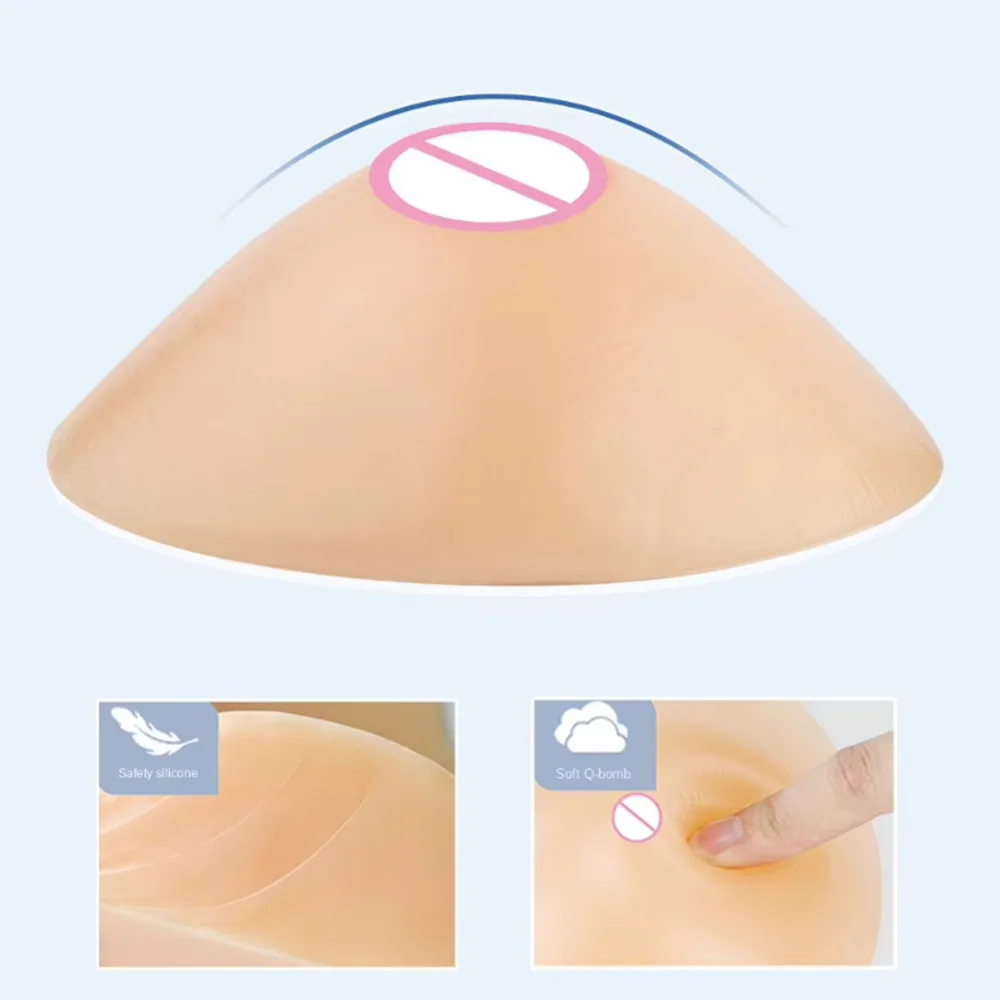 One Piece Triangle Silicone Breast Forms Mastectomy Prosthesis Bra Enhancer Inserts Concave Bra Pads Artificial Breasts