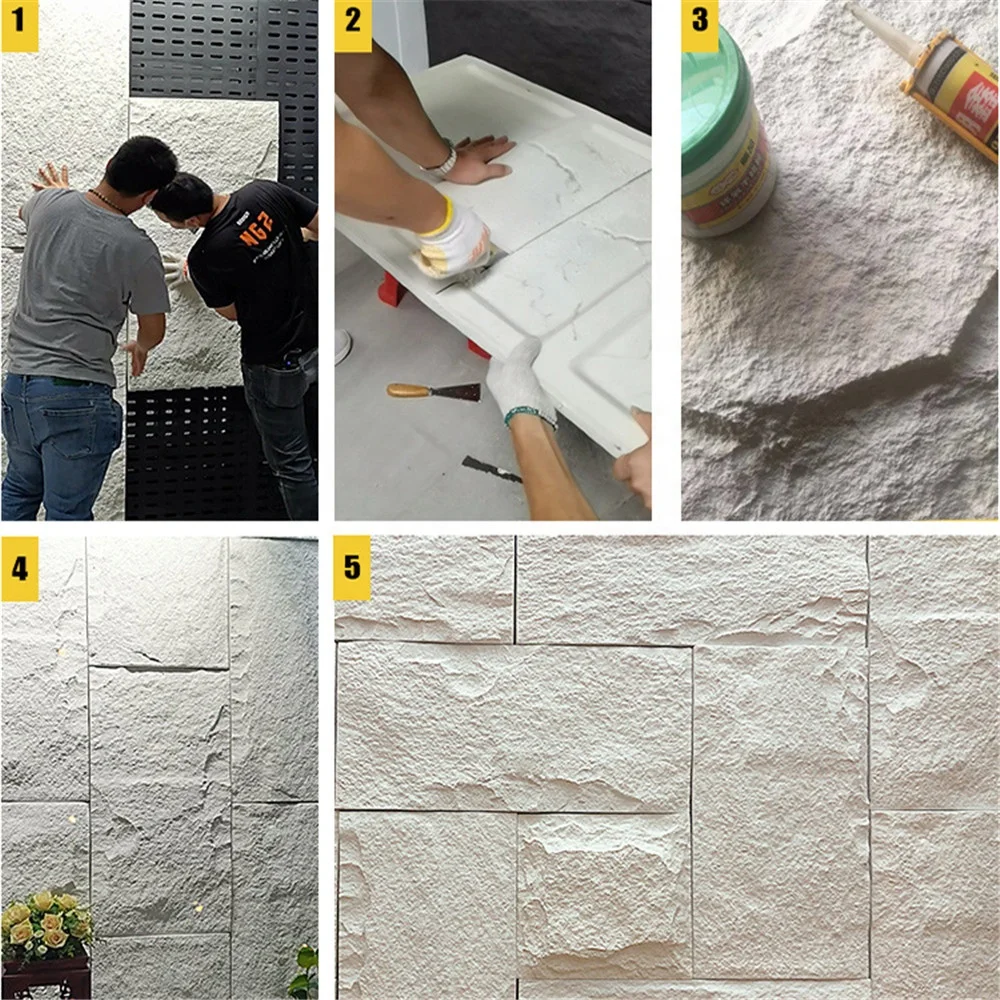 PU Polyurethane Mushroom Stone Lightweight Easily Installation Faux Culture Artificial Stone