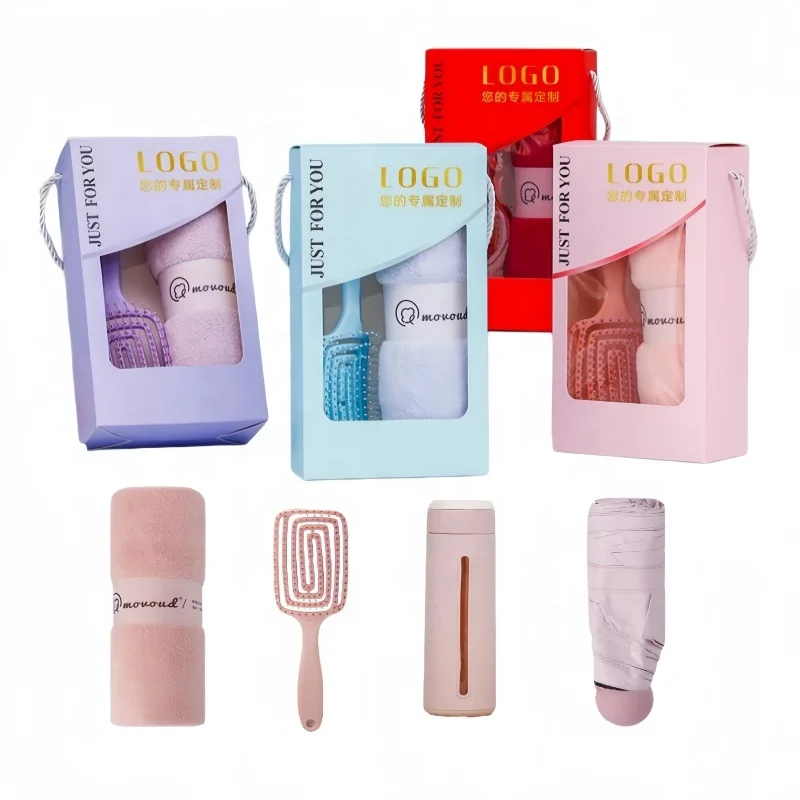 Bunús Aon-Stop de Shocraí Márcaíochta | Loga Saincheaptha & Comhcheangal | Mála Flannéil, Scuab Gruaige, Botún Uisce & Umbraí Scoite