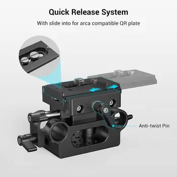 for SMALLRIG Universal 15mm Rail Support System with 15mm Rod Clamp and Quick Release Plate Camera Accessories - 2272 detail image
