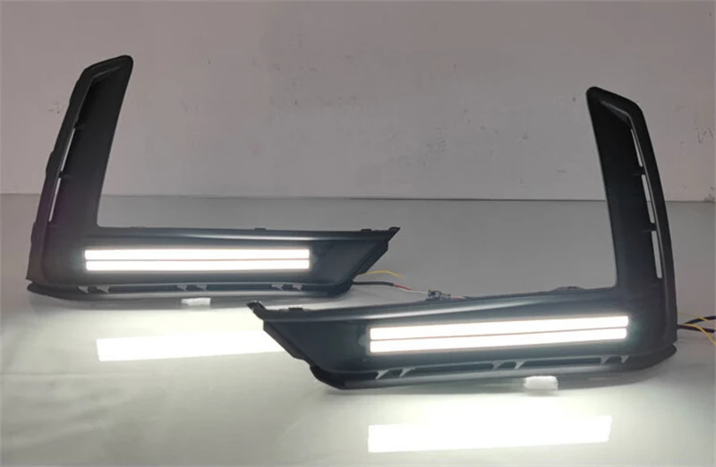 LED DRL Fog Lights With Turn Signal – For Honda CR-V 2023 2024, Clear Lens Black Housing