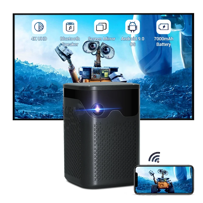 HOTACK D063 Native Full HD LED Dlp 1080P Projector Smart Android WIFI Mini Proyector 4k for Office Home School