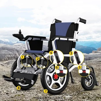Electric Wheelchair Intelligent Fully Automatic Foldable Reclining Double-person Special for Disabled and Elderly People