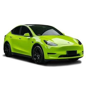 Self Adhesive Vehicle Wrapping Foil Gloss Flash Apple Avocado Green Car Change Color Vinyl Film Wrap