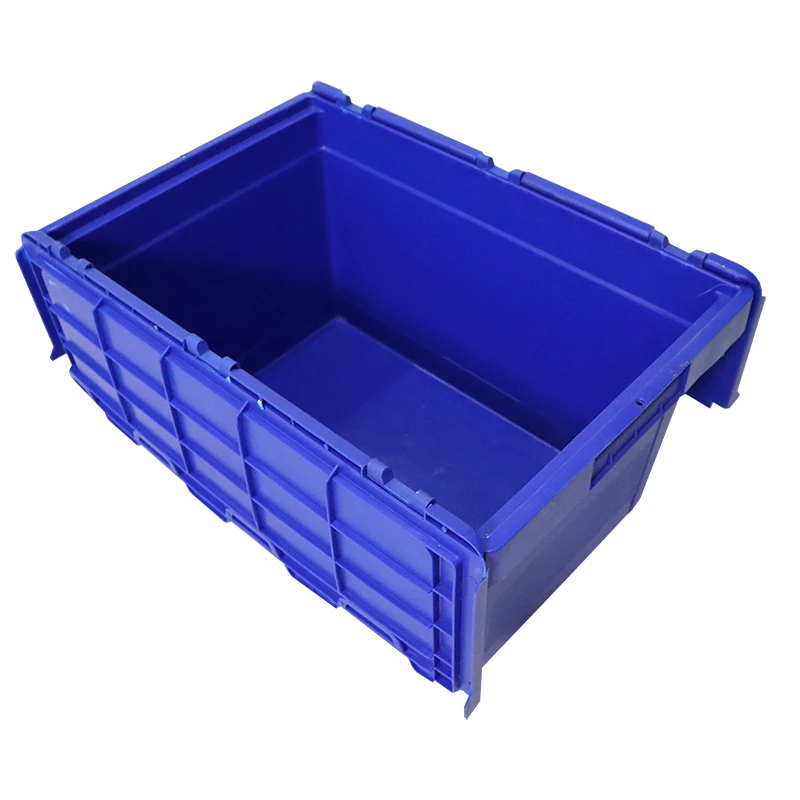 Blue Durable Plastic Crate Transport Logistic Box  Stackable and Nested Plastic Turnover Box With Lid