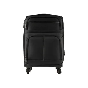Hot Sale Simple Design Nylon Travel Luggage Custom Black Carry on Nylon Trolley Luggage Business Suitcases Sets With 4 Wheel