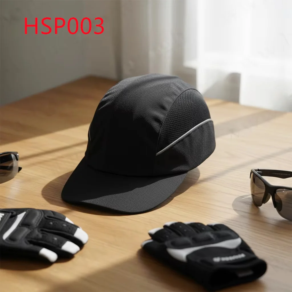 ZYF,Low Light Conditions Reflective Webbing Design Safety Bump Caps Auto 4s Shop Using Impact Proof Black Work Helmet HSP003