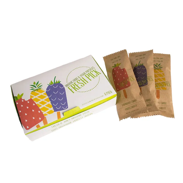 Custom Printed Popsicle Packaging Kraft Paper Bag Ice Cream Packaging Bag