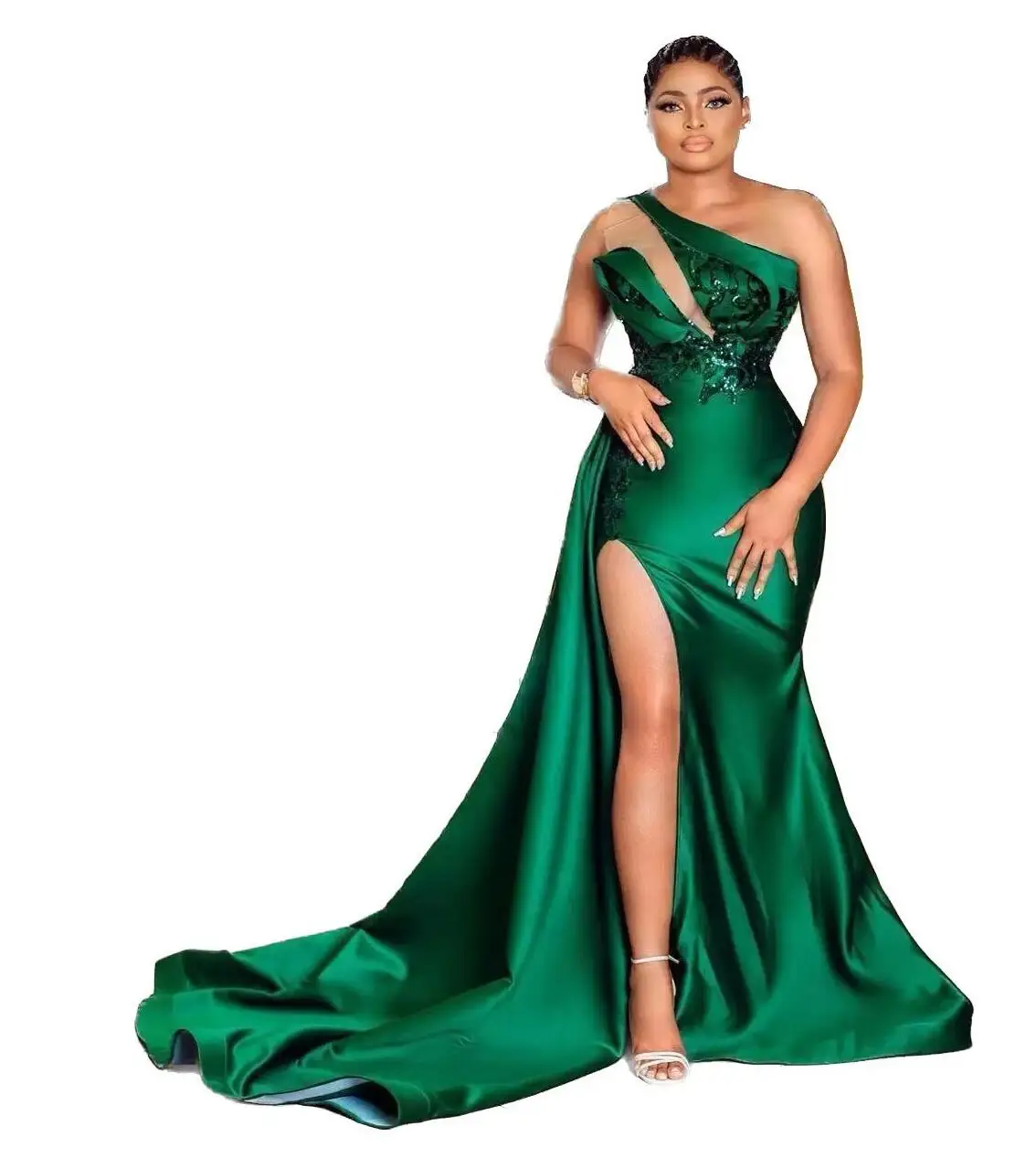 2023 Hunter Green One Shoulder Bridesmaid Dresses - Elegant & Customizable