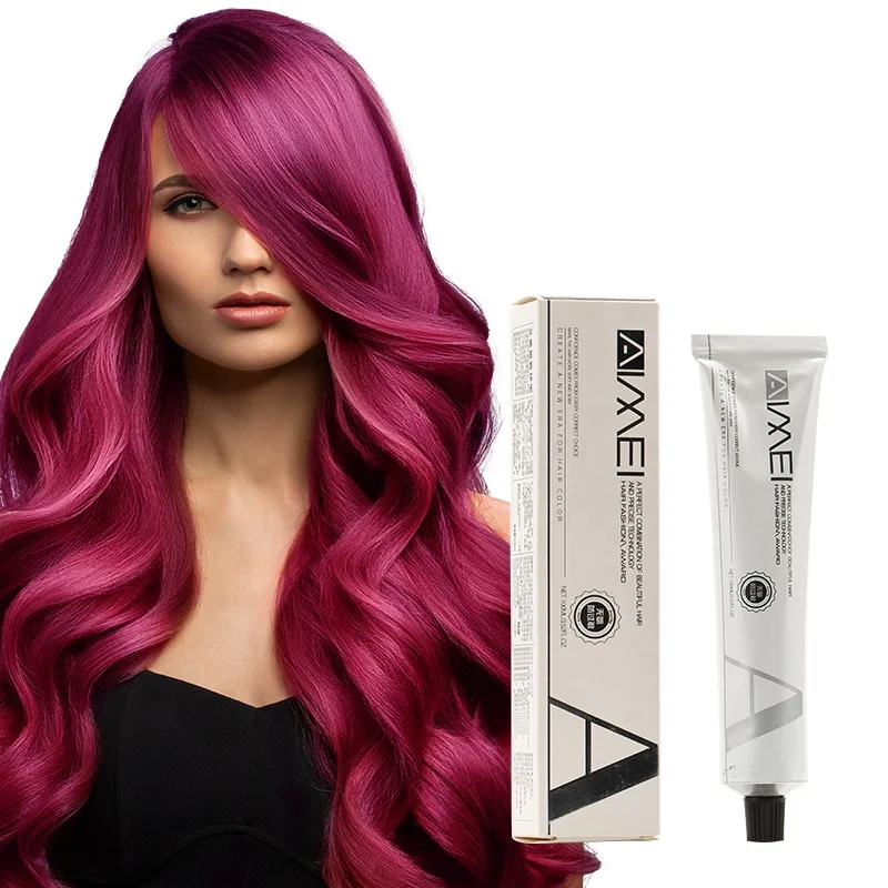 NEW Wholesale Brand AIMEI Professional Salon Low Ammonia Fast Dyeing Herbal Dark Pink Hair Dye Color Cream Permanent Coloring