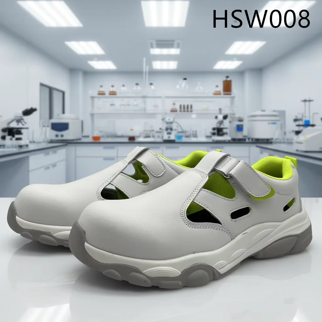 LXG,Healthcare Workplace Anti-bacteria White Work Clogs All-day comfort Cushioned Insole Safety slippers for Cleanroom HSW008