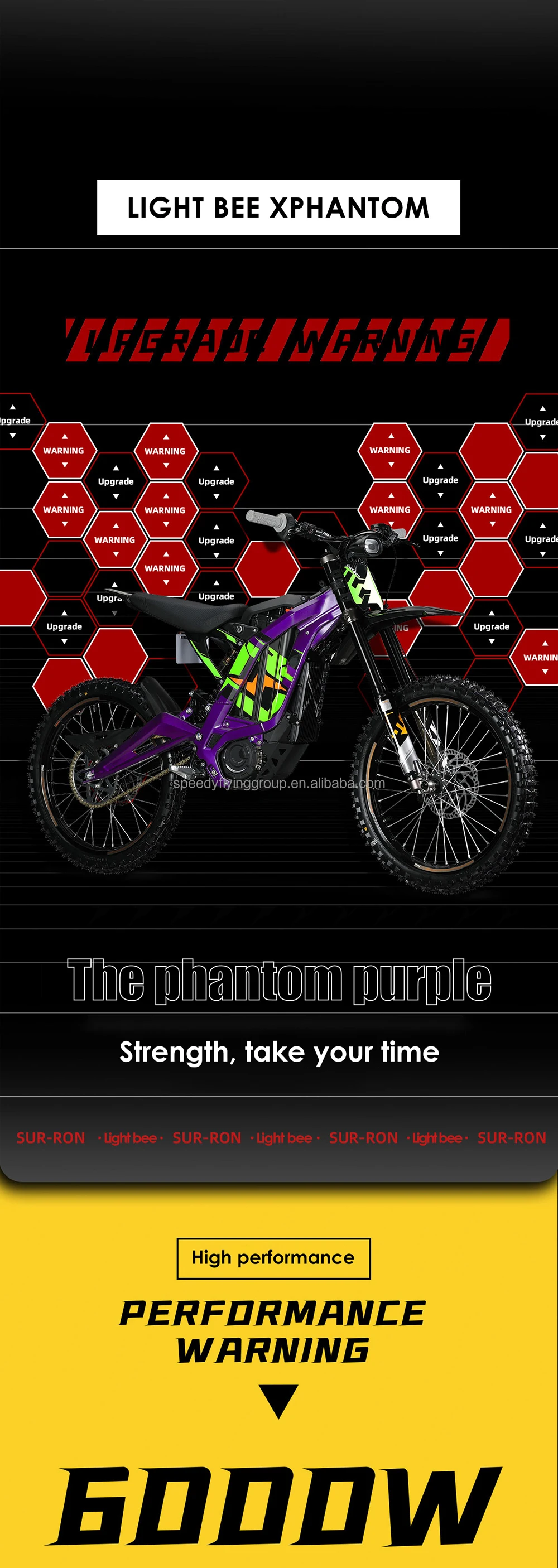 2024 Electric Dirt Bike Light Bee 60v 6000w Middrive Ebike Powerful Offroad 40ah Long Range