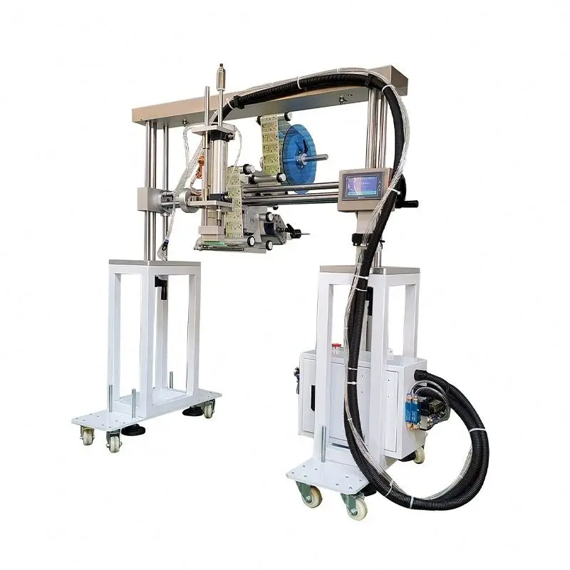 TEBAK Automatic Industrial Labeling Machine | Safe Tabletop Plane Label Applicator Assembly Line Gantry Labeler
