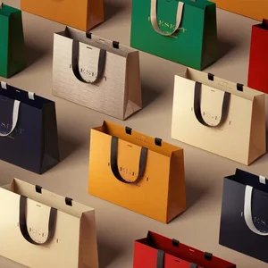 High-End Custom Kraft Paper for Supermarket Clothing Stores Cotton Handbag for Birthday Gift Skin Care Products Packaging