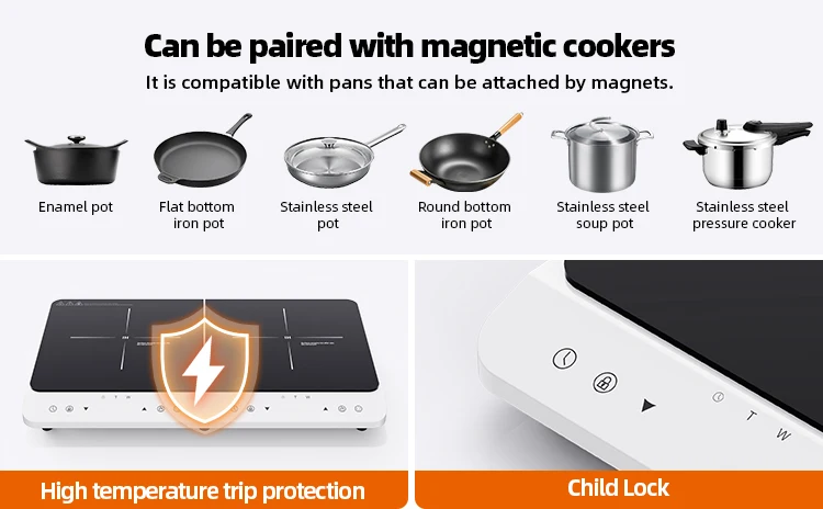 Gveyajo Double Induction Hob, 3500W Portable Dual Zone Electric Cooker