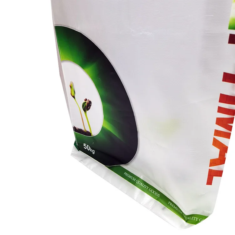BOPP Block Bottom 10kg 25kg 50kg pp Woven Polypropylene Packaging Bag for Rice Fertilizer Grain Package