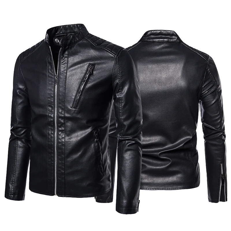 Custom Pu Leather Men's Motorcycle Leather Jacket Bomber Jacket Men's ...