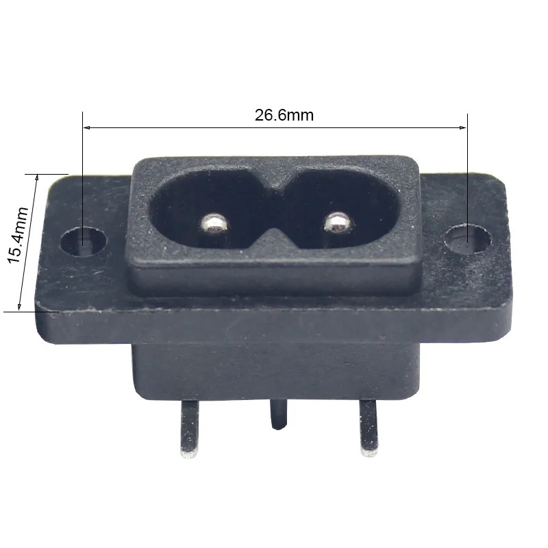 C8 Screw Mounted AC Inlet Power Socket | IEC Figure 8 Design, 250VAC, 1 ...