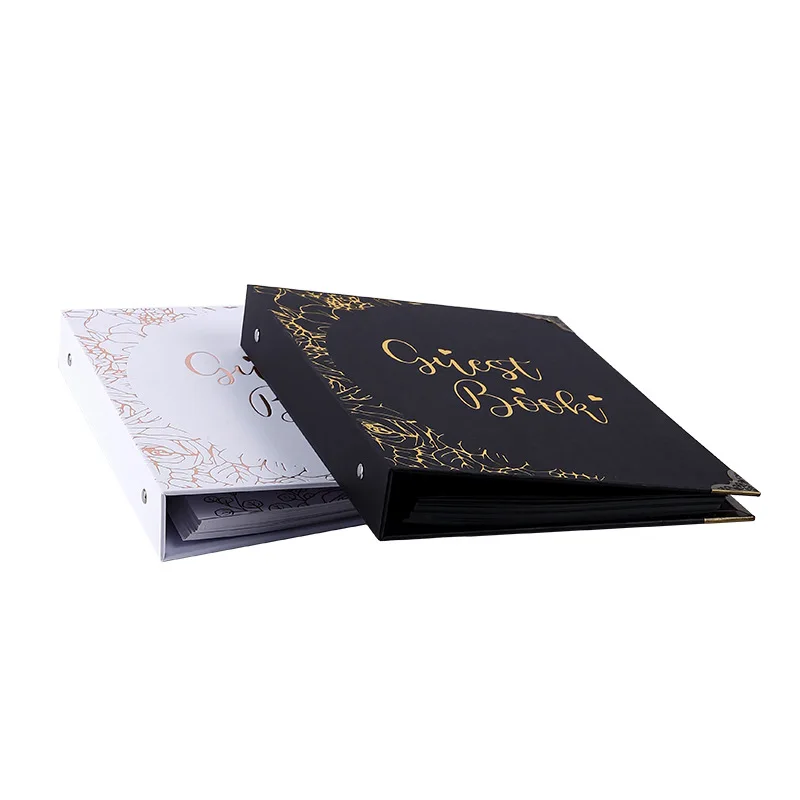 Wholesale DIY loose leaf wedding attendance book birthday party full moon travel commemorative book graffiti black card inner pa