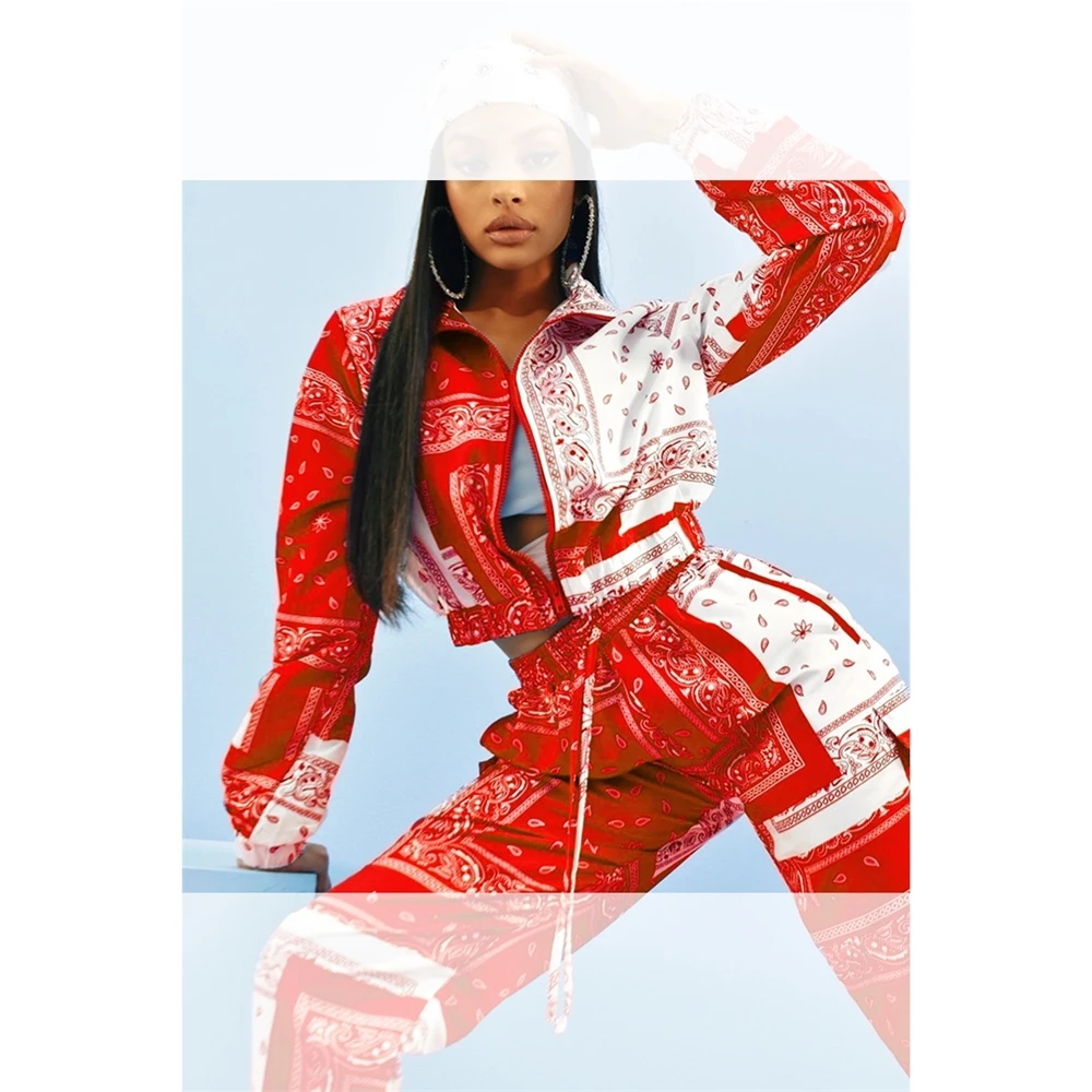 Women Tracksuits Pants Bandana Coats 2020 Winter Clothes For Women 2 Piece Set Outfits Two Piece Sets Jackets Sweatpants