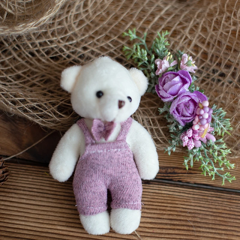 Для новорожденных животных игрушечная шапка комплект для фотосъемки шапочка с медвежьими ушками ручной работы игрушка наряд