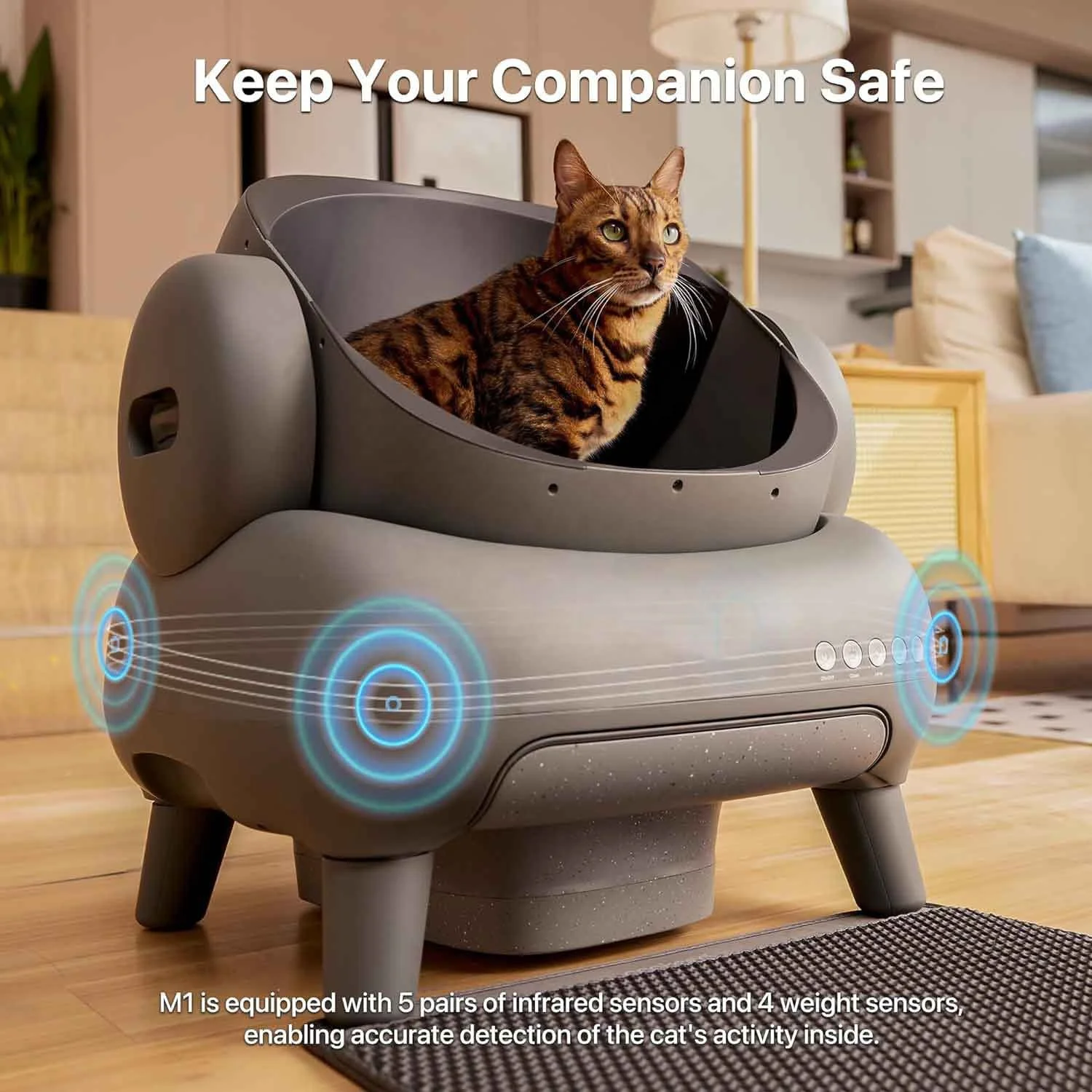 USMILEPET Self-Cleaning Litter Box Intelligent Cat Toilet