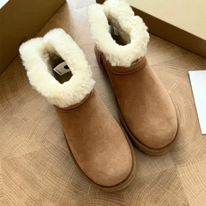 Wholesale Outdoor Adult Casual Style Round Toe Custom Winter Soft Warm Waterproof Women Snow Boots