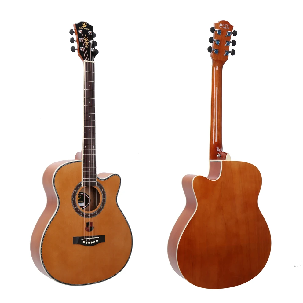 40インチ木製カットウェイアコースティックギタースプルーストップ