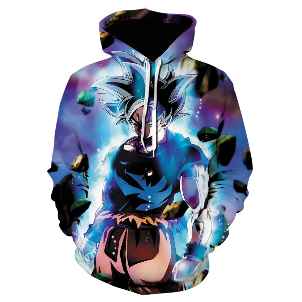 Wholesale Japanese Anime Characters Polyester 3D Printing Men's Goku  Hoodies Anime Hoodie