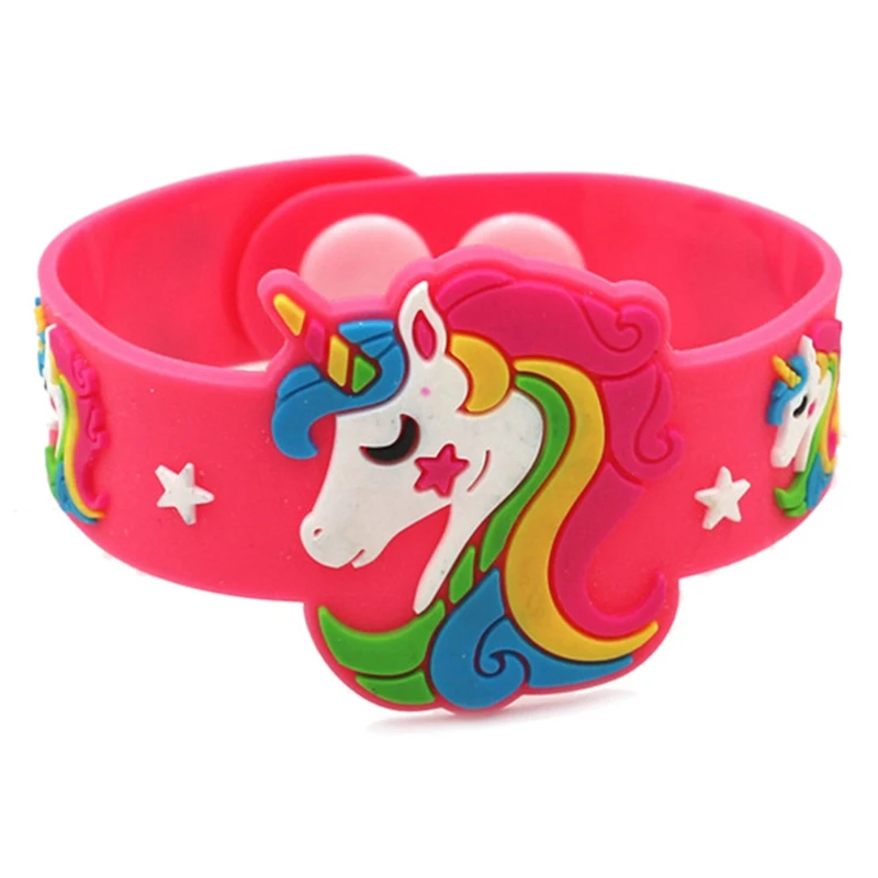 Kids Christmas Gifts Trendy Children Lovely Animal Unicorn  Rubber Pvc Bracelets Silicone Promotional Wristbands