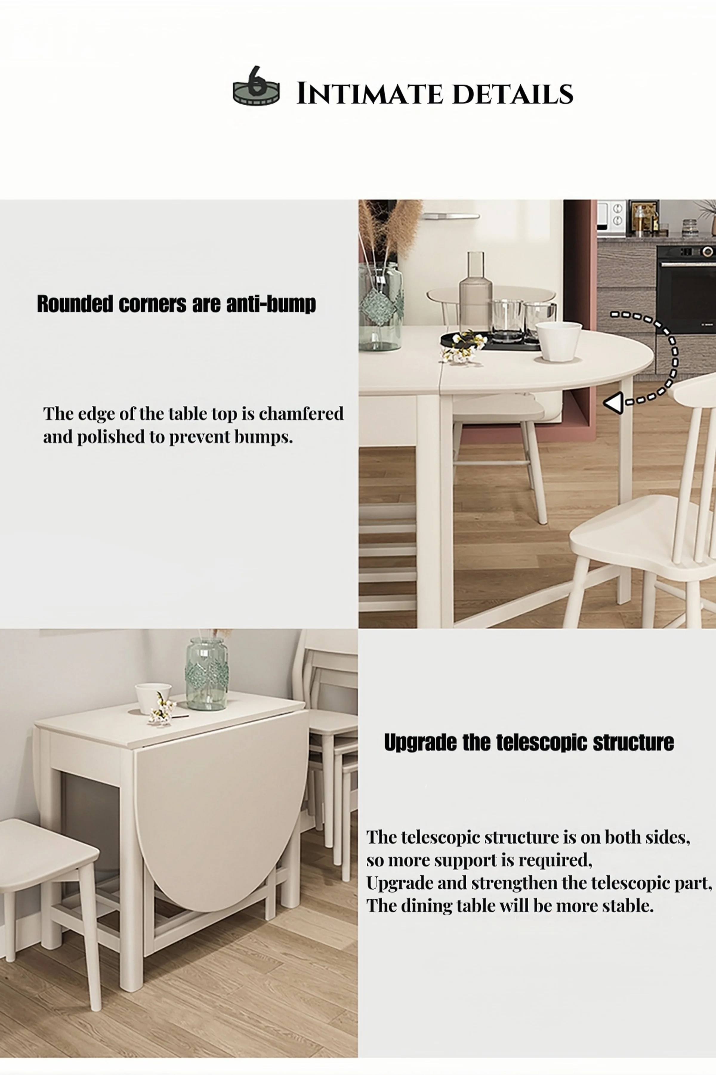 New Design Space Saving Folding Panel Wood Oval Dining Table Set Buy